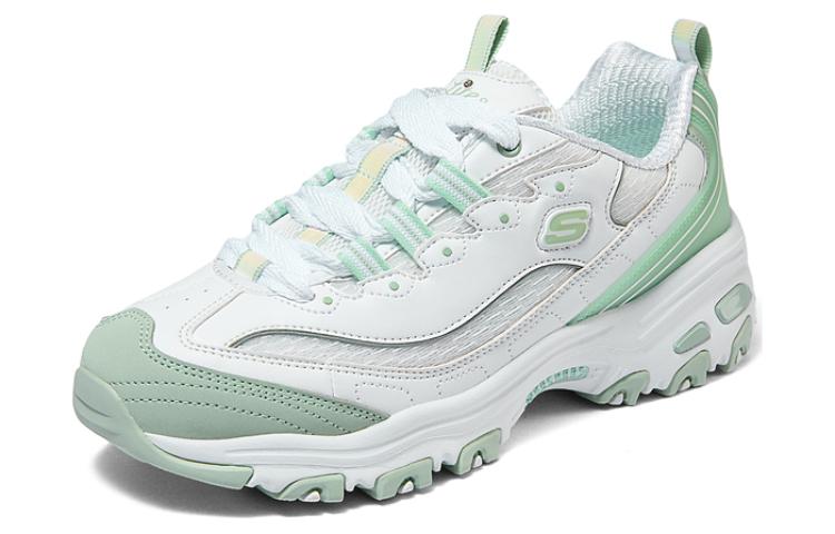 Skechers D'LITES 1.0 Low top Casual Shoes Women's White Green