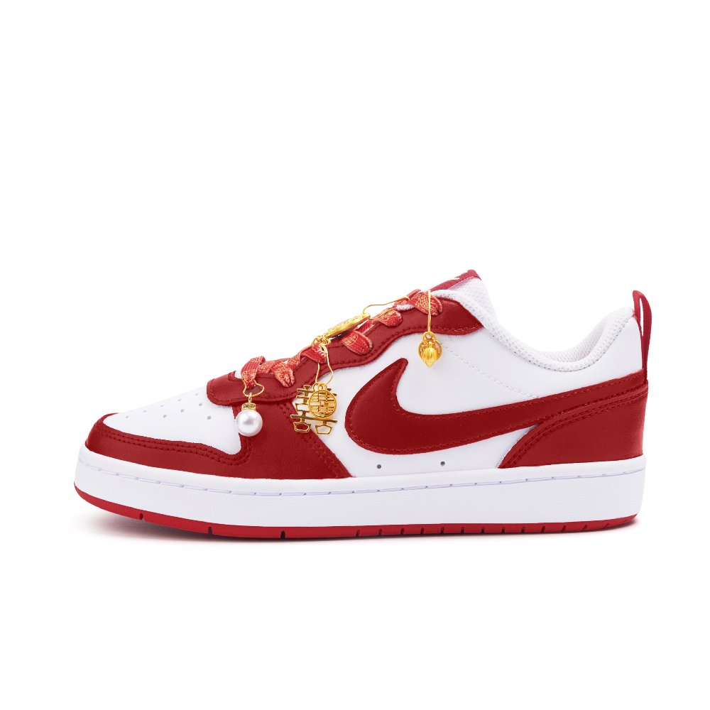 Nike Court Borough 2 Abrasion Resistant Low Top Skateboard Shoes Women's Red