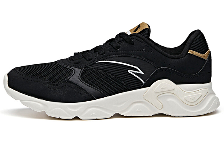 Anta Cushioned Slip-Resistant Abrasion-Resistant Breathable Low-Top Running Shoes Men's White Black