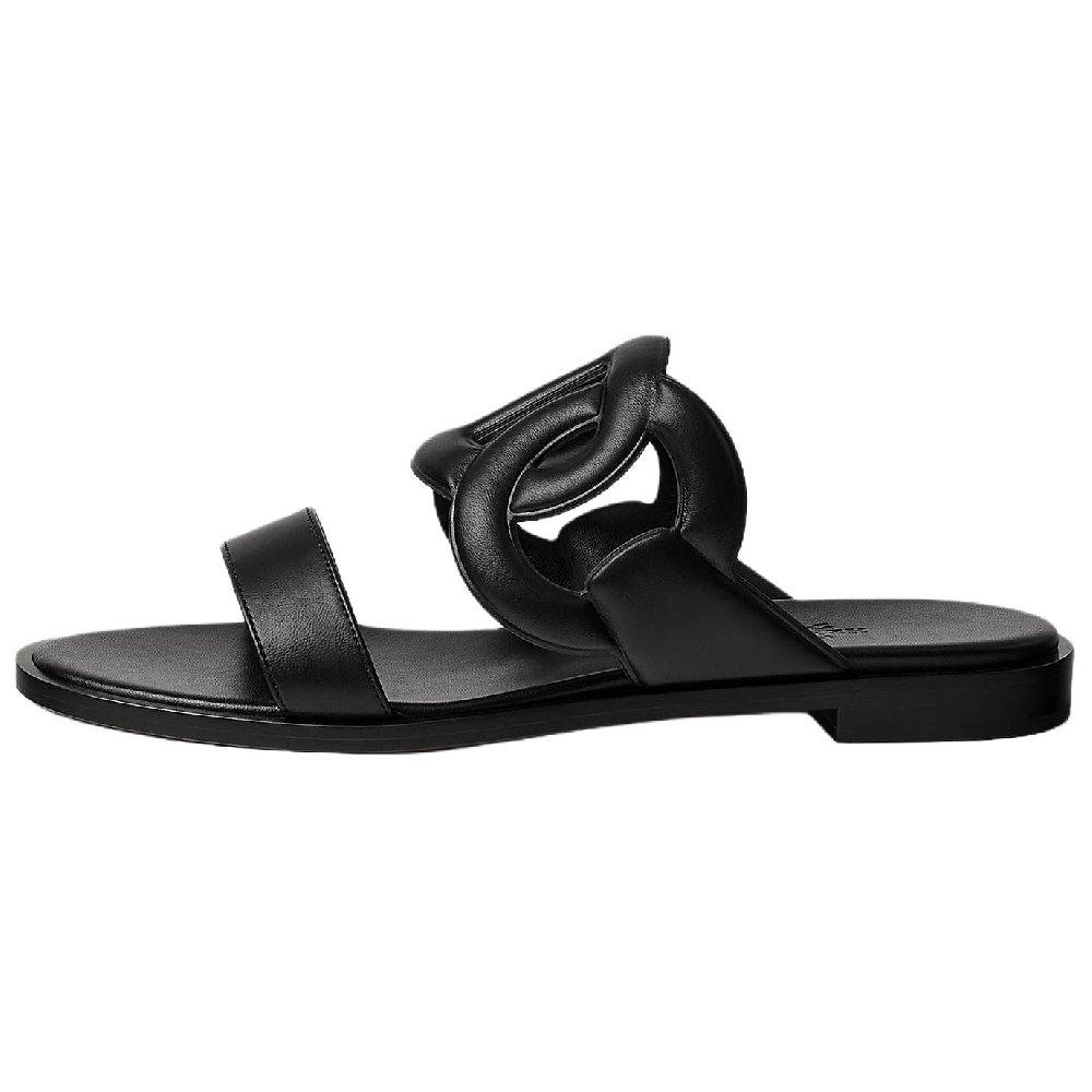 HERMES Slide Slippers Women's Black
