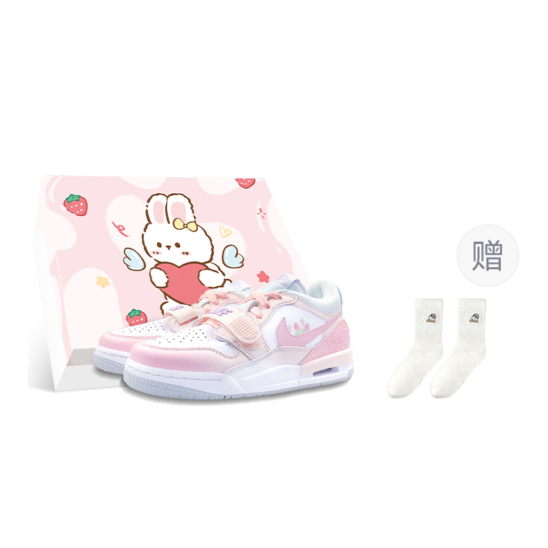 Jordan Legacy 312 Low-Top Vintage Basketball Shoes GS White Pink
