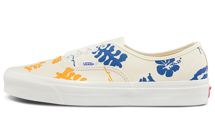 Vans Authentic 44 Dx Low Tops Casual Skateboarding Shoes White Multi Color Printing Unisex 'White Blue Yellow'