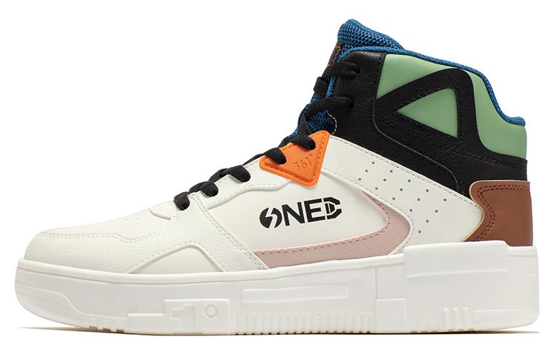 361° Warm Anti-Slip And Wear-Resistant High-Top Skateboard Shoes Men's White Green