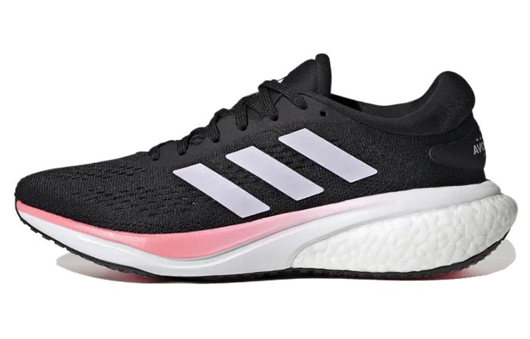 Adidas Supernova 2 Breathable And Lightweight Low Top Running Shoes Women's Black White Pink