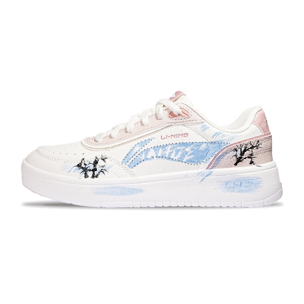 LiNing Su Slip Resistant Shock Absorbers With Abrasion Resistant Properties Low Top Skateboard Shoes Women's Blue Pink