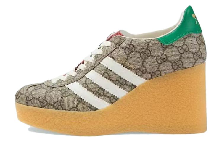 GUCCI Adidas X GUCCI Women's Wedge Gazelle 'Beige Gg Monogram' Women's