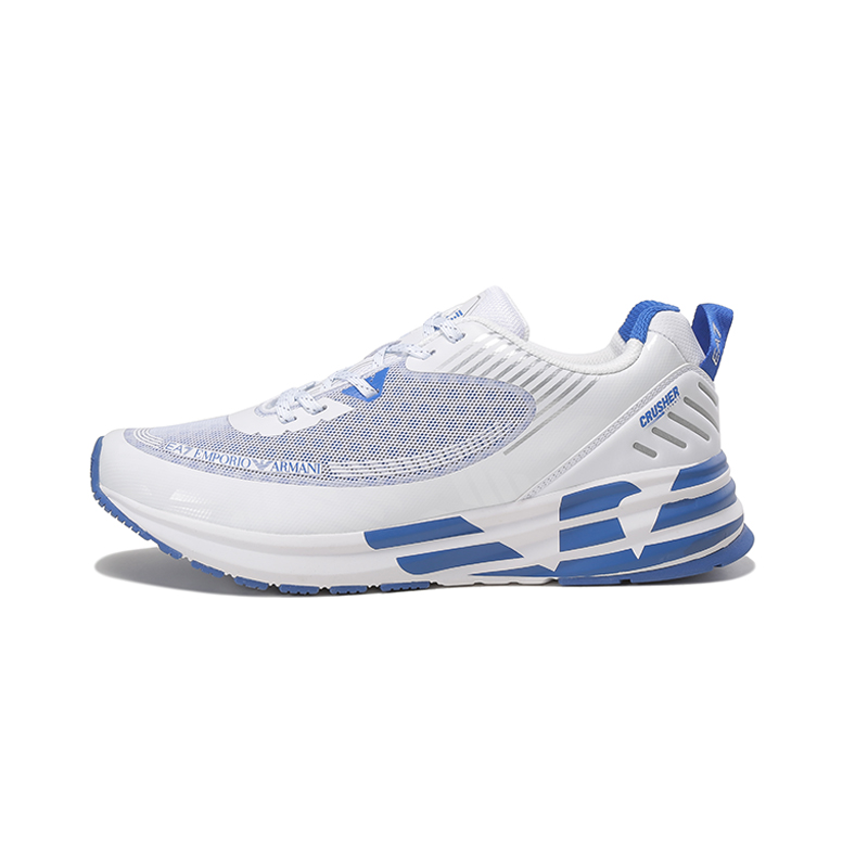 EMPORIO ARMANI EA7 Low Top Sports Casual Shoes Unisex White Blue