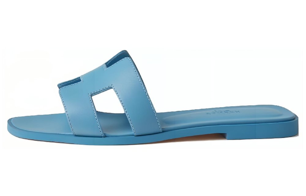 HERMES Oran Slide Slippers Women's Blue