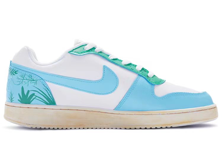 Nike EBERNON Low Anti Slip Wear Resistant Low Top Skateboard Shoes Men's Blue White Green