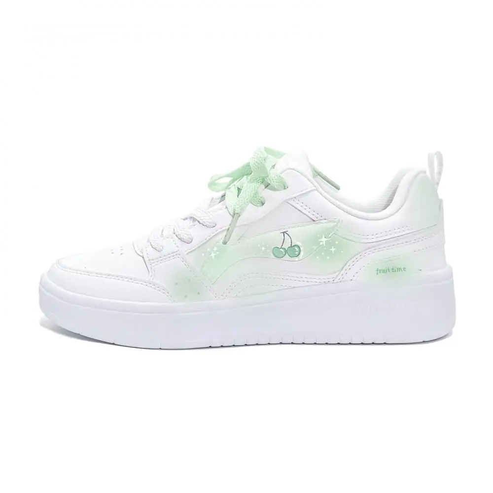 LiNing Acer Truncatum Wear resistant And Lightweight Low top Skateboard Shoes Women's White Green