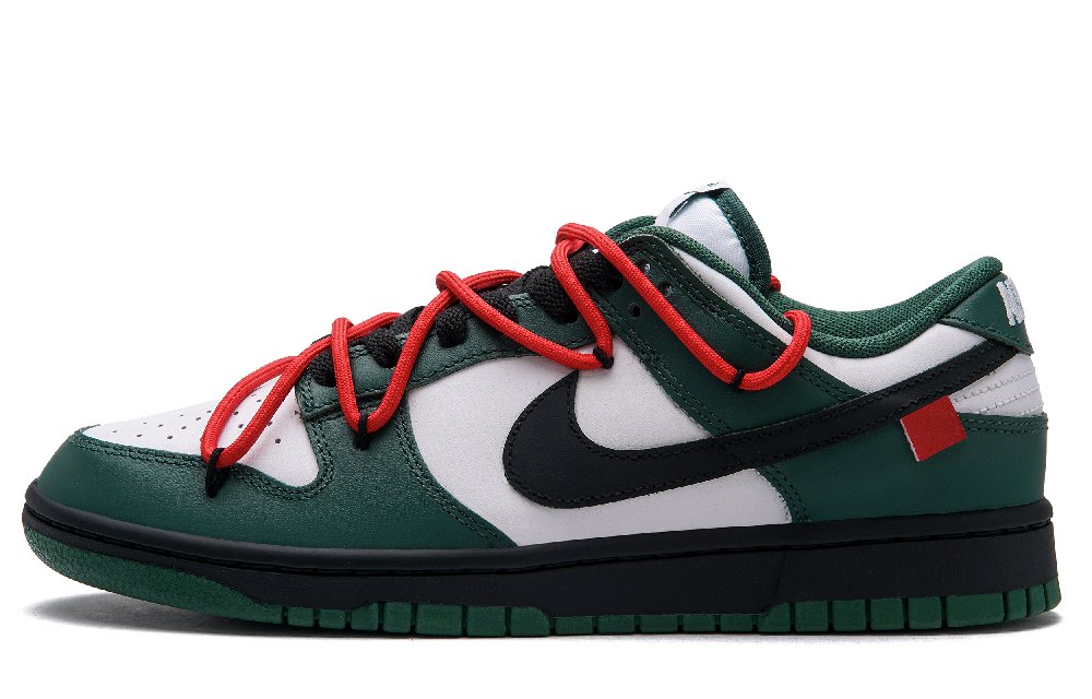 Nike Dunk 'warning Line' Slip-Resistant Cushioning Wear-Resistant Low-Top Skateboard Shoes Unisex Green