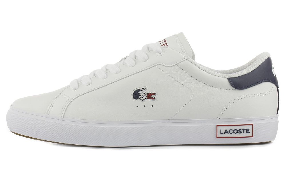 LACOSTE Powercourt Low Top Skateboard Shoes Men's White Blue