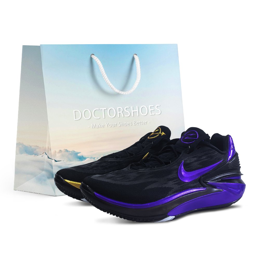 Nike Air Zoom G.T. Cut 2 Anti Slip Wear Resistant Low Top Basketball Shoes Men's Black Purple Gold