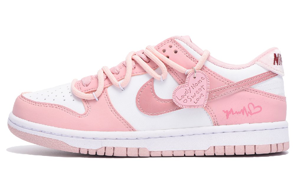 Nike Dunk Skateboard Shoes Women's Low-Top White Pink/Beige