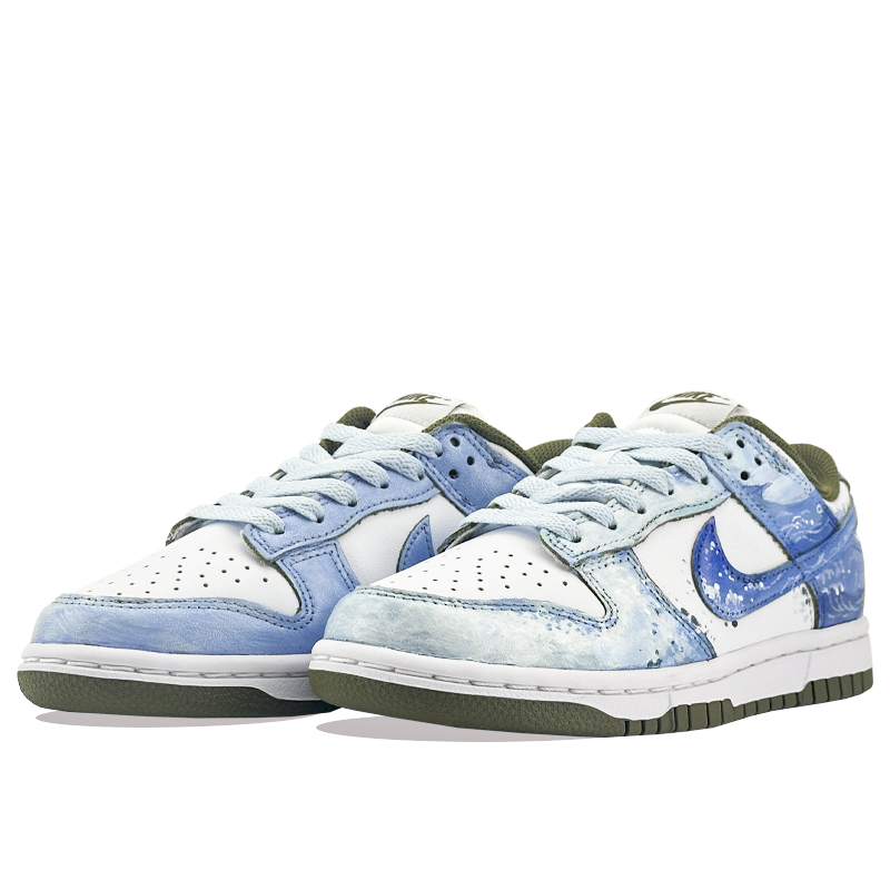 Nike Dunk Cushioning, Wear Resistant Low Top Skateboard Shoes Unisex White Blue купить в интернет-магазине Yoocart с быстрой доставкой по России.