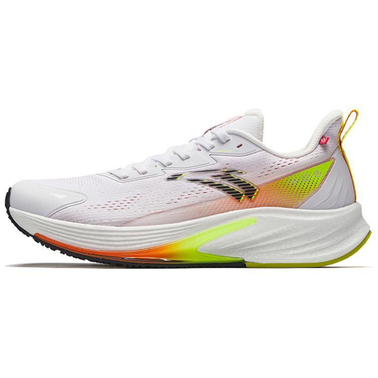 Anta Cushioned Slip-Resistant Low-Top Casual Running Shoes Men's White Orange Green