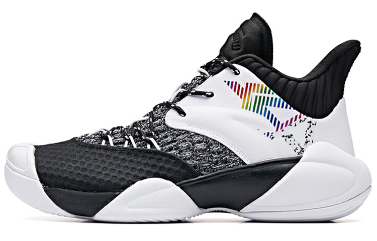 Anta Cushioning Anti-Slip And Wear-Resistant Mid-Top Performance Basketball Shoes Black White
