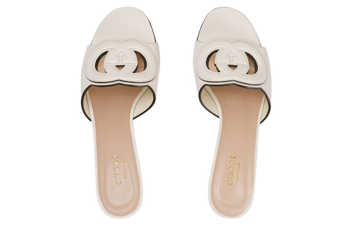 GUCCI Interlocking Slide Slippers Women's White купить в интернет-магазине Yoocart с быстрой доставкой по России.