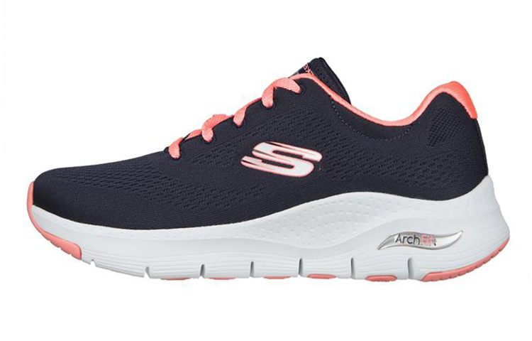 Skechers Arch Fit Low Top Casual Shoes Women's Blue Pink