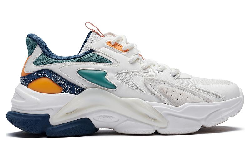 361° Slip Resistant, Abrasion Resistant, Lightweight Low Top Sports Casual Shoes Men's White Green Blue