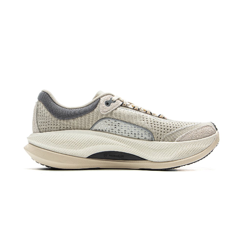 LiNing Cushioning Reflective Rebound Low Top Casual Running Shoes Men's White Gray