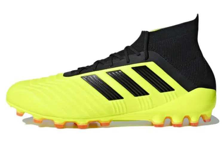 Adidas Predator 18.1 AG Shock Absorbers Slip Resistant Abrasion Resistant Soccer Shoes Yellow Black