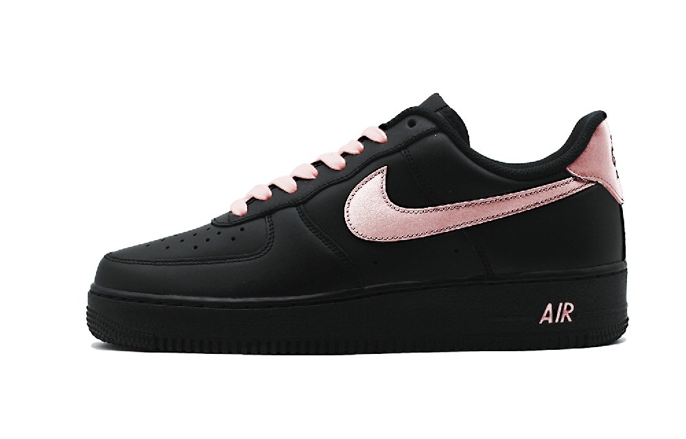 Nike Air Force 1 Black Warrior, Premium Texture, Matte Shoe Surface Low Top Skateboard Shoes Unisex Black Pink