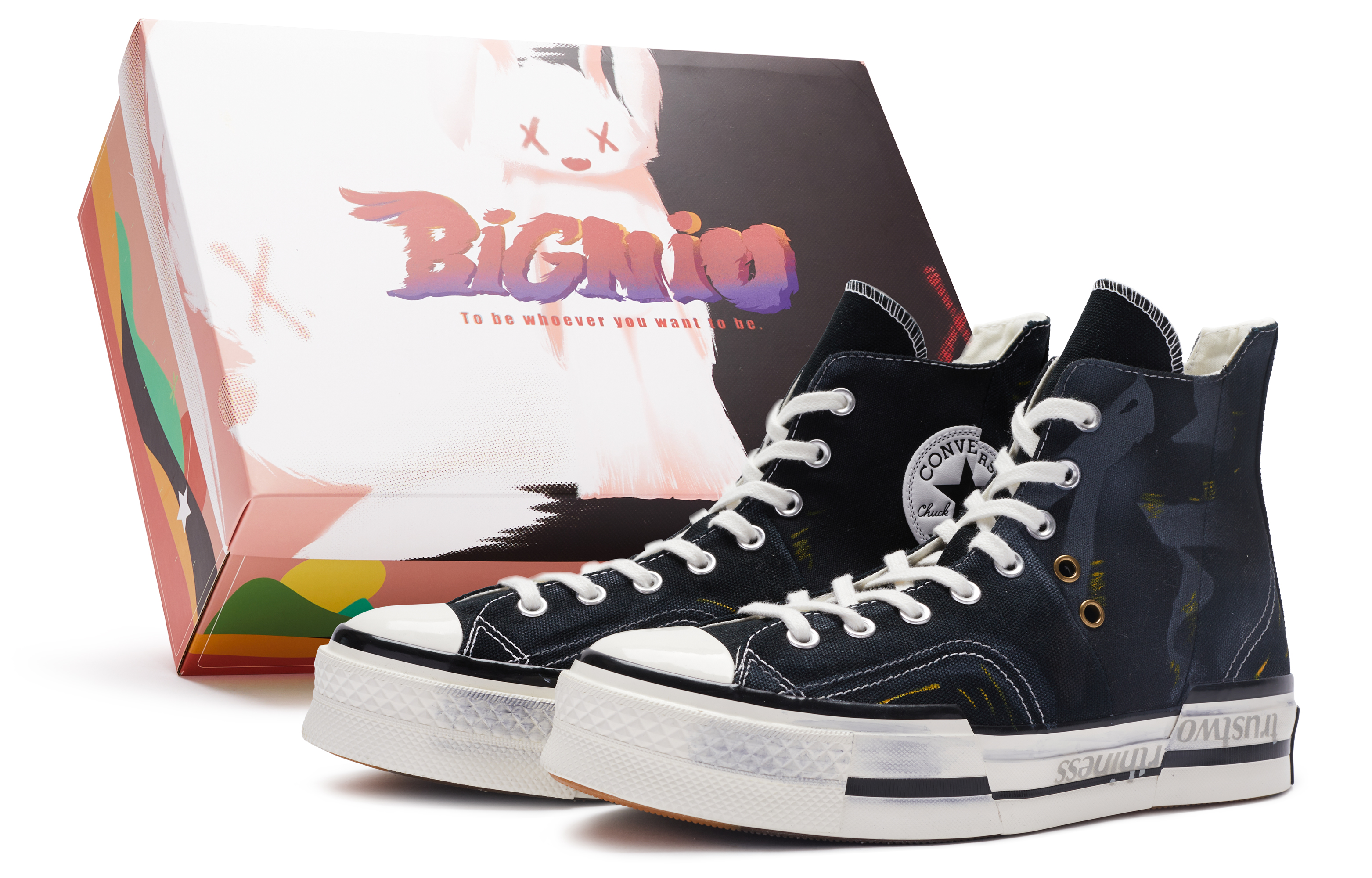 Converse 1970s Chuck Shock Absorbers High Top Canvas Shoes Unisex Black White купить в интернет-магазине Yoocart с быстрой доставкой по России.