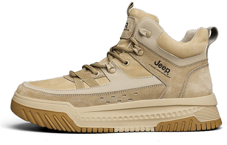 Jeep Mid Top Casual Shoes Men's Khaki