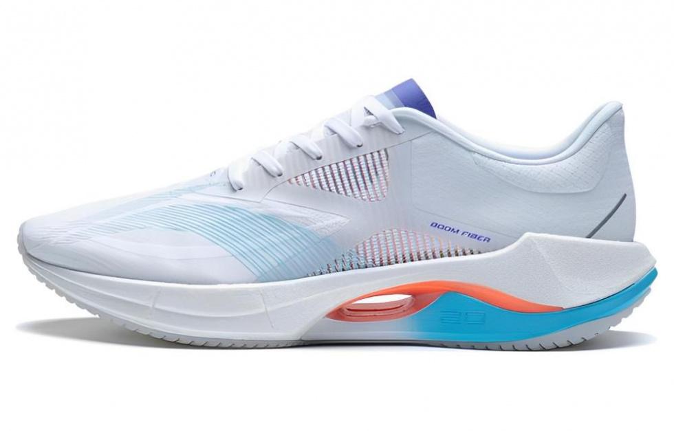 LiNing Super Light 20 Cushioned Slip Resistant Abrasion Resistant Low Top Casual Running Shoes Men's White Blue