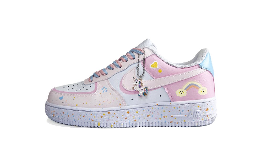 Nike Air Force 1 Low-Top Skateboard Shoes Women's Pink White
