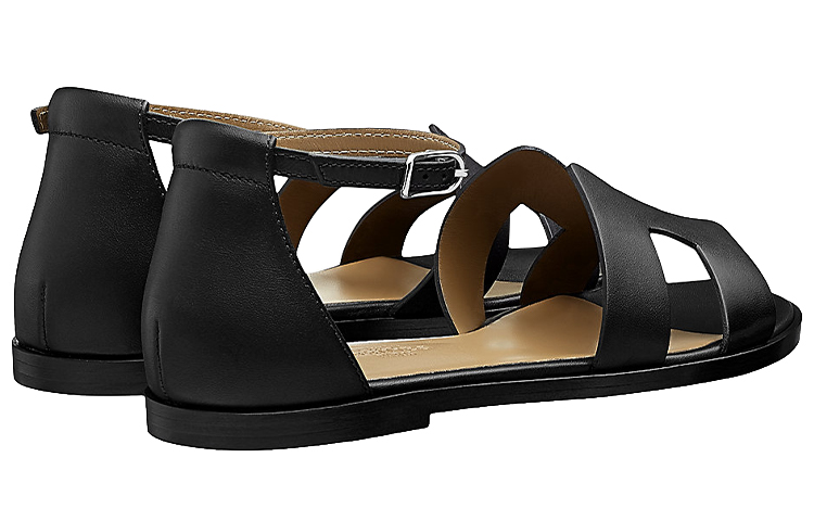 HERMES Santorini Strap Sandals Women's Black