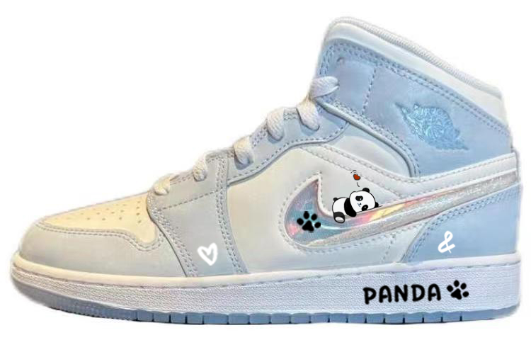 Jordan Air Jordan 1 Cushioning Anti-Slip Wear-Resistant Breathability High-Top Vintage Basketball Shoes GS Blue