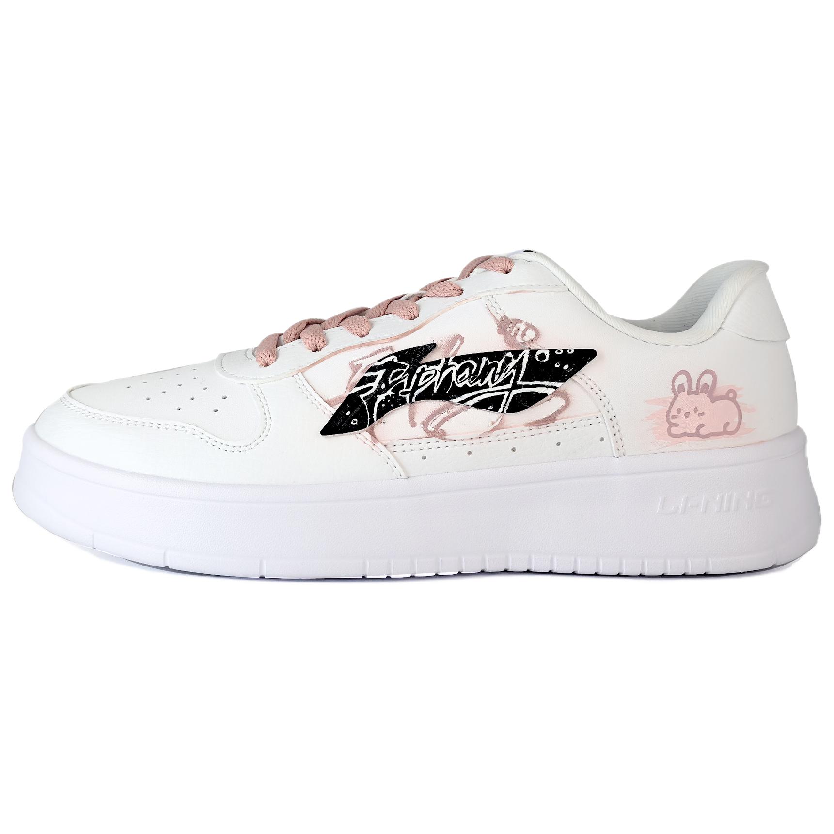 LINING Pontoon Boats Skateboard Shoes Women's Low top Black Pink White