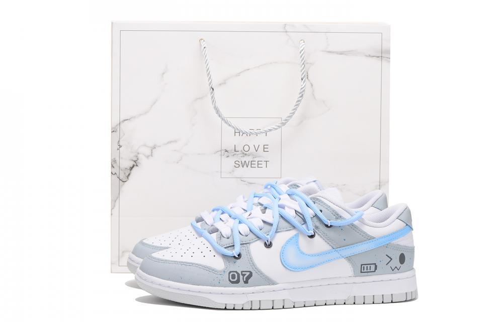 Nike Dunk Low Anti-Slip Wear-Resistant Low-Top Skateboard Shoes GS Gray Blue