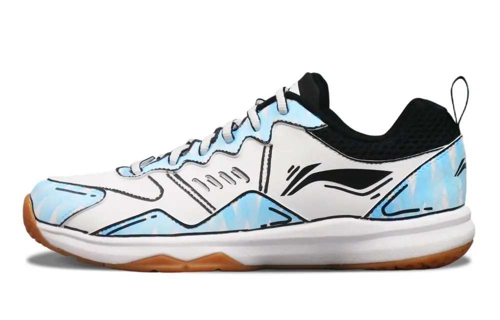 LiNing Ace Slip Resistant, Abrasion Resistant, Breathable Low top Badminton Shoes Unisex White