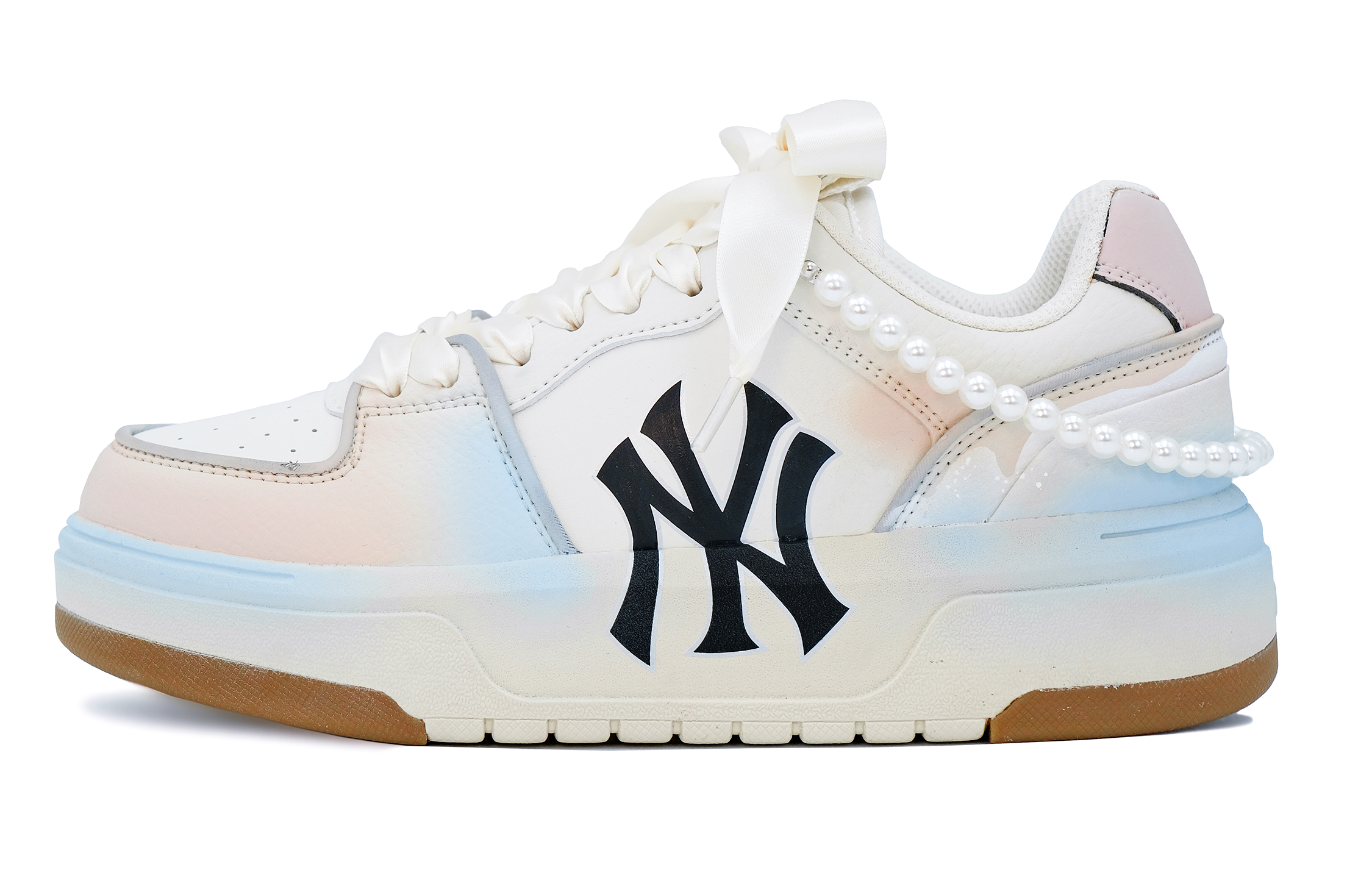 MLB Chunky Liner Low-Top Skateboard Shoes Unisex Blue Pink Gradient