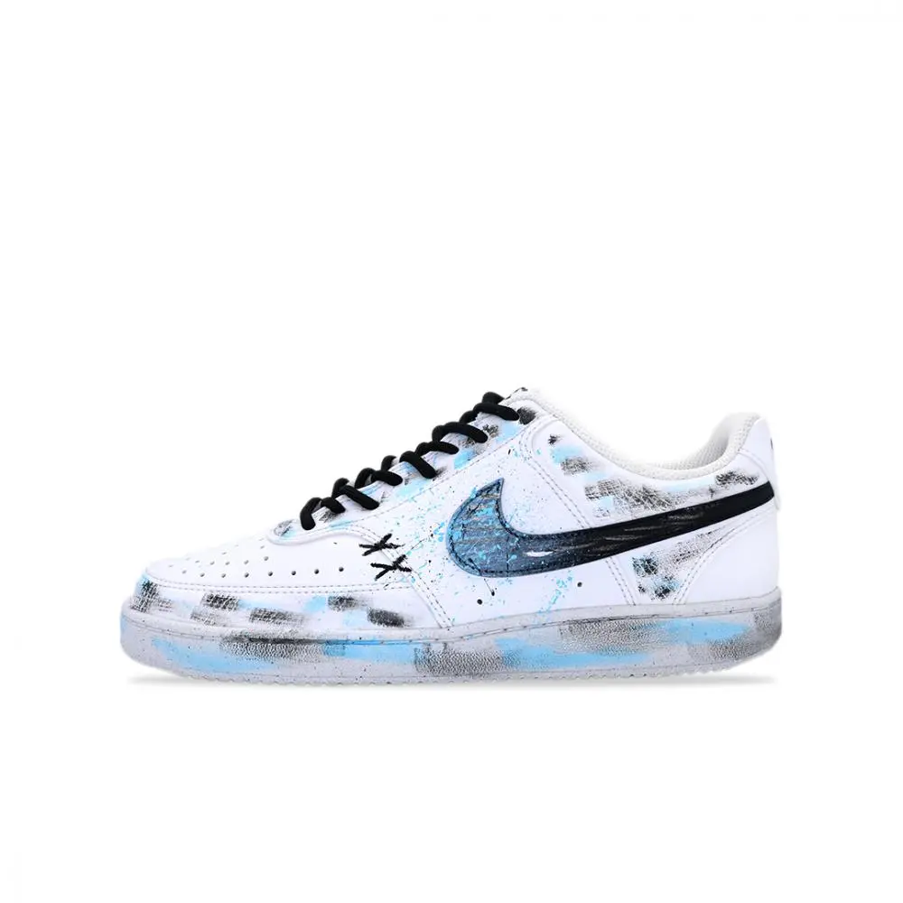 Nike Court Vision 1 Vast Star Whisper, Fashion Street Coverage Low top Skateboard Shoes Men's White Blue