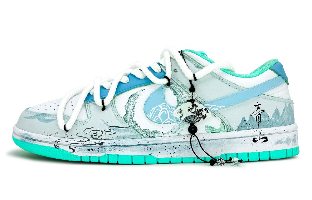 Nike Dunk Anti-Slip Wear-Resistant Low-Top Skateboard Shoes Men's Cyan