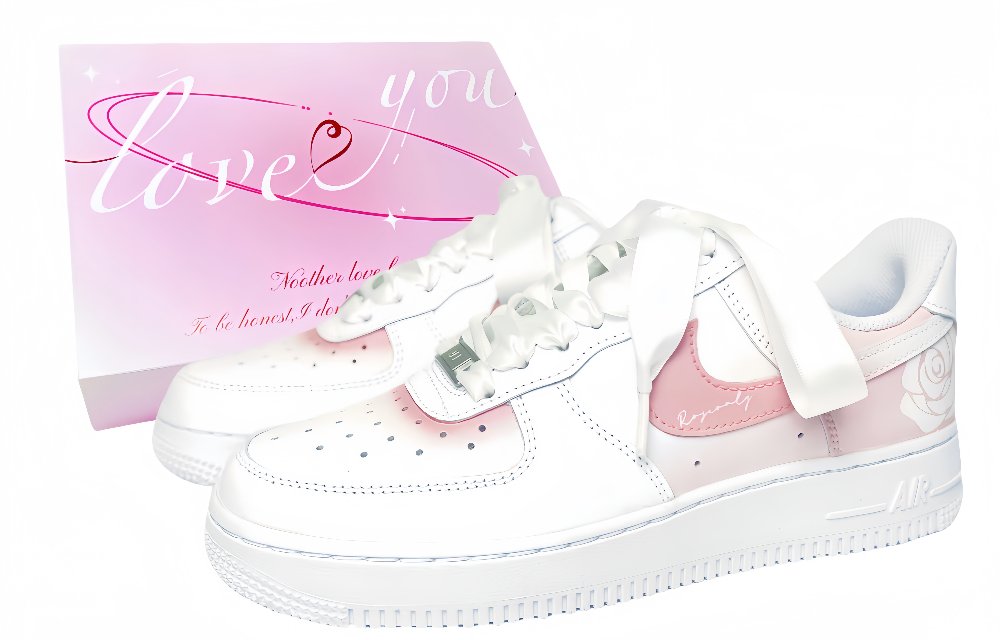Nike Air Force 1 Low-Top Skateboard Shoes Women's Pink White