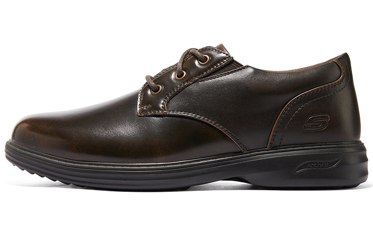 Skechers Wear-Resistant Low-Top Casual Shoes Men's Dark Brown