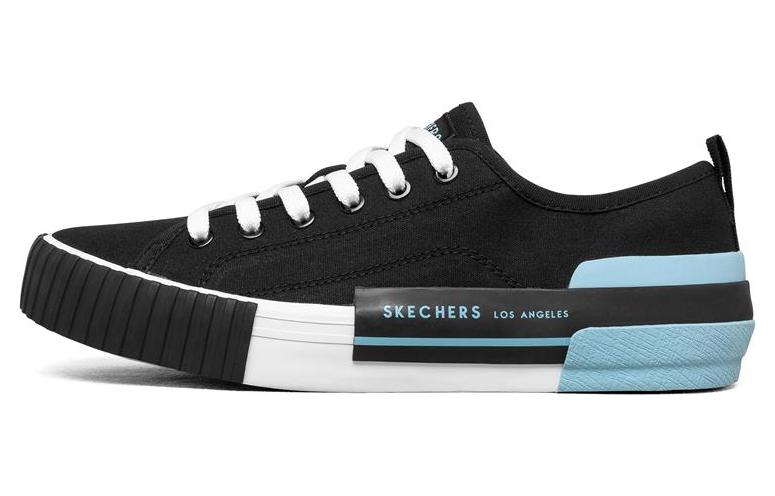 Skechers New Moon Low Top Skateboard Shoes Women's Black Blue