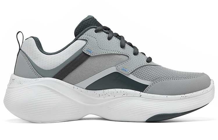 Skechers Cushioning, Wear Resistant Low Top Casual Running Shoes Men's Gray