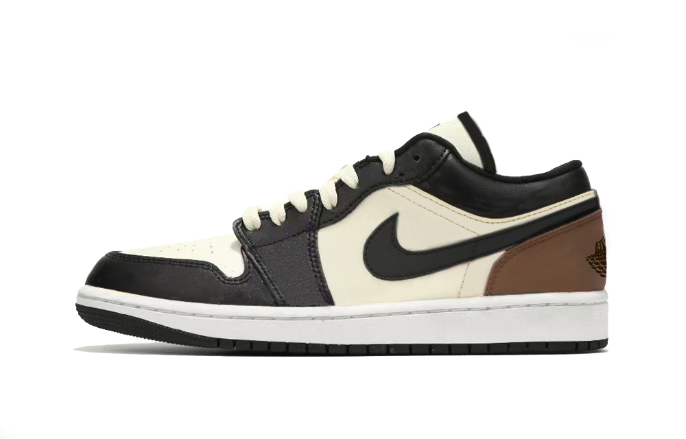 Jordan Air Jordan 1 Low Mocha Panda Shock Absorbers Low Top Vintage Basketball Shoes Men's Black White Brown