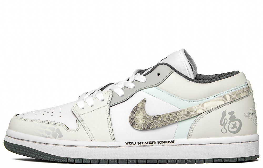 Jordan Air Jordan 1 Star Rock Meteorite Low Top Vintage Basketball Shoes Men's White Green