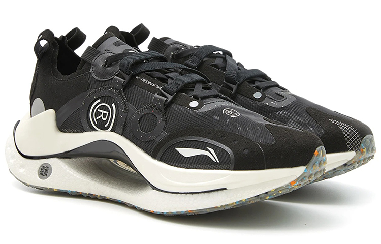 LiNing Jueying CRC Cushioning Anti-Slip Wear-Resistant Breathable Lightweight Rebound Low-Top Running Shoes Men's Black
