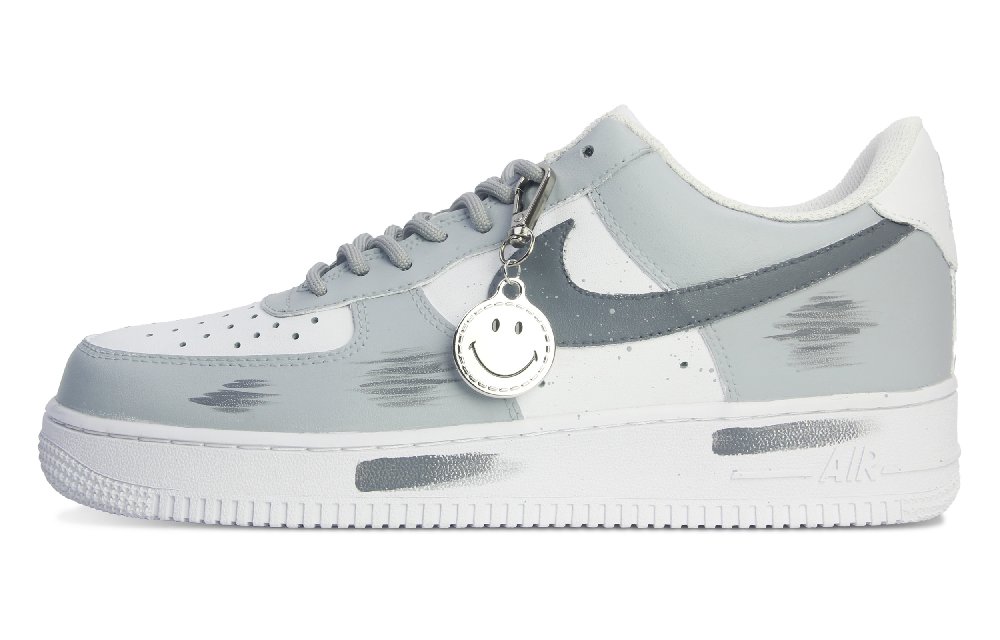 Nike Air Force 1 Anti Slip Wear Resistant Low Top Skateboard Shoes Unisex Gray