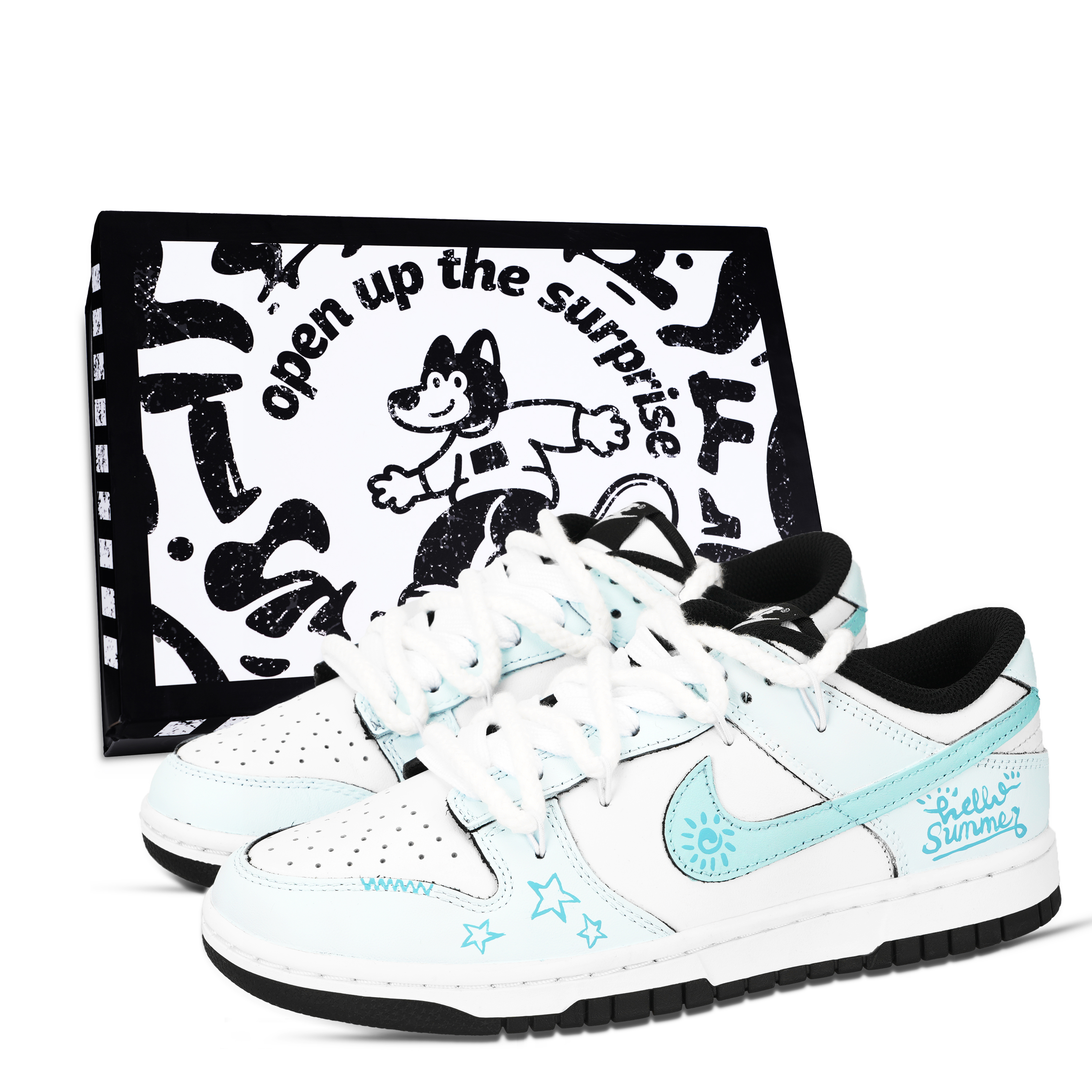 Nike Dunk Starlight Abrasion Resistant Low top Skateboard Shoes Unisex Blue White