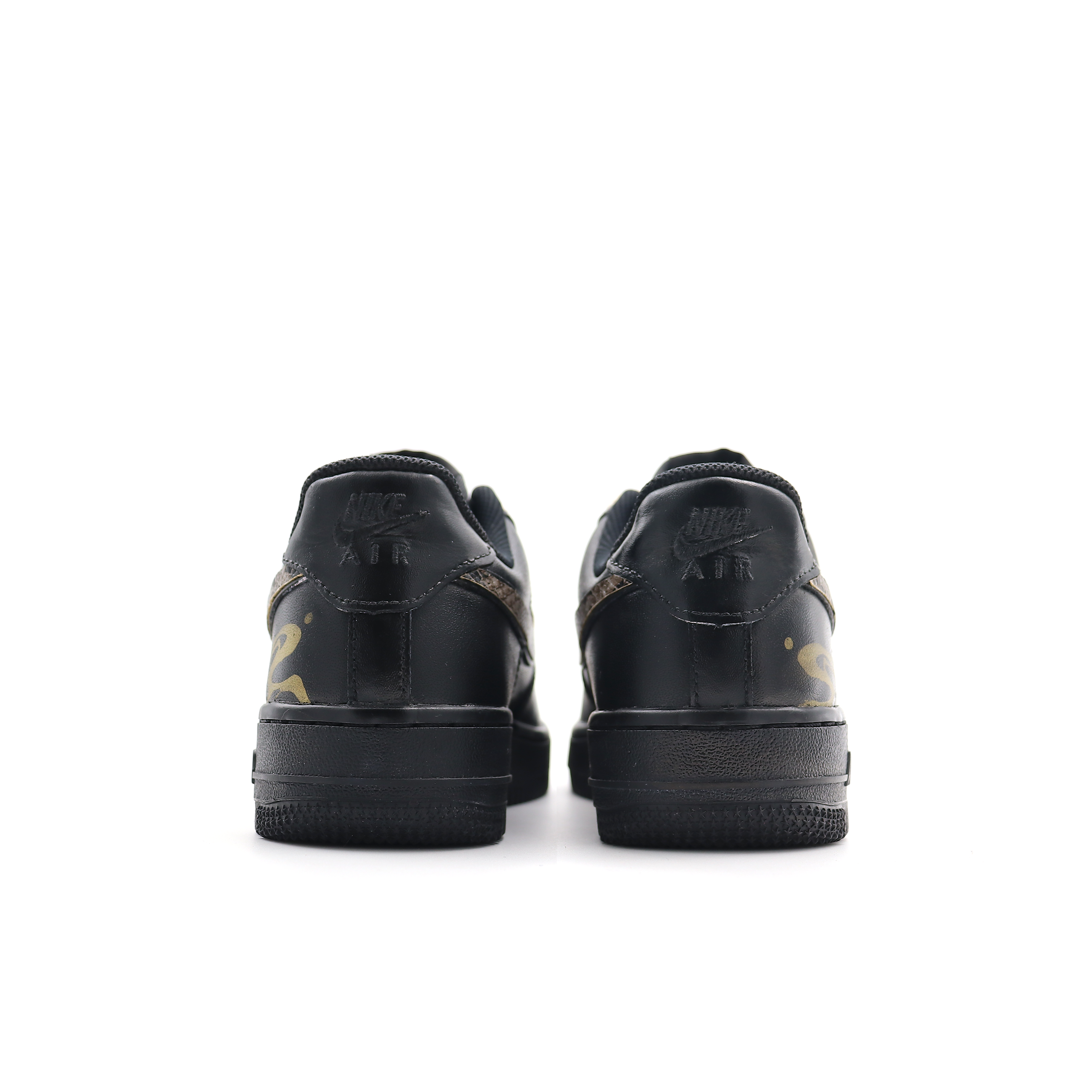 Nike Air Force 1 Abrasion-Resistant Slip-Resistant Low-Top Skateboard Shoes Unisex Black Gold купить в интернет-магазине Yoocart с быстрой доставкой по России.