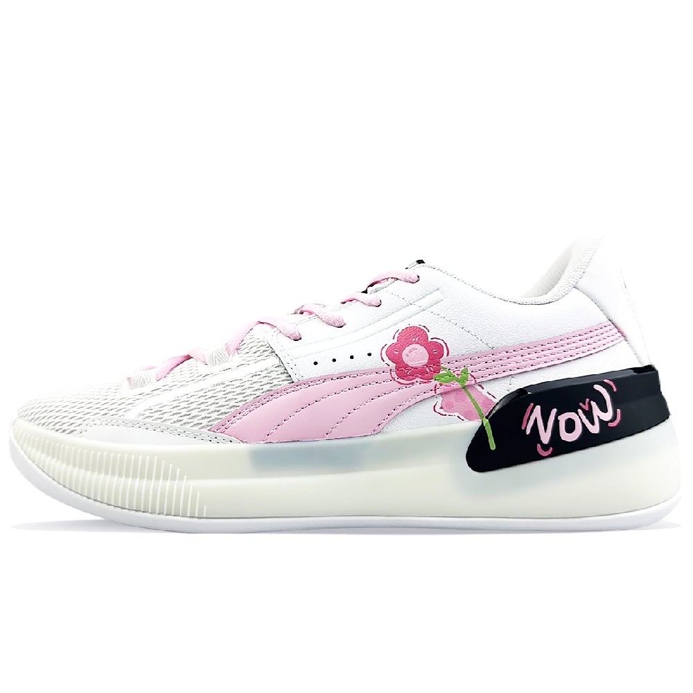 PUMA Clyde Hardwood Basketball Shoes Men Low-Top Pink